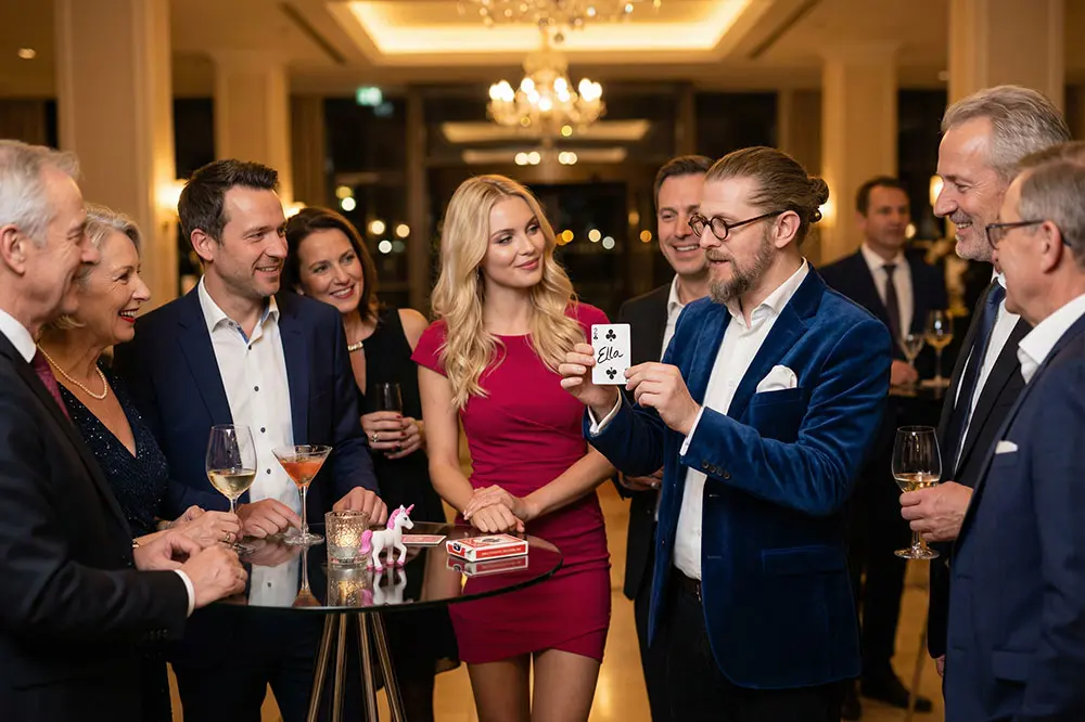 Close-Up-Zauberei in Celle – Zauberer am Tisch