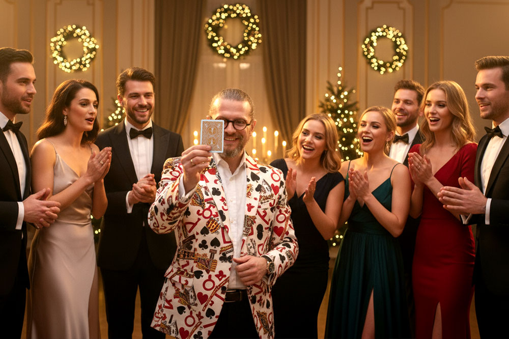 Zauberer auf einer Weihnachtsfeier in Celle – Close-Up Zauberei und Showmoment